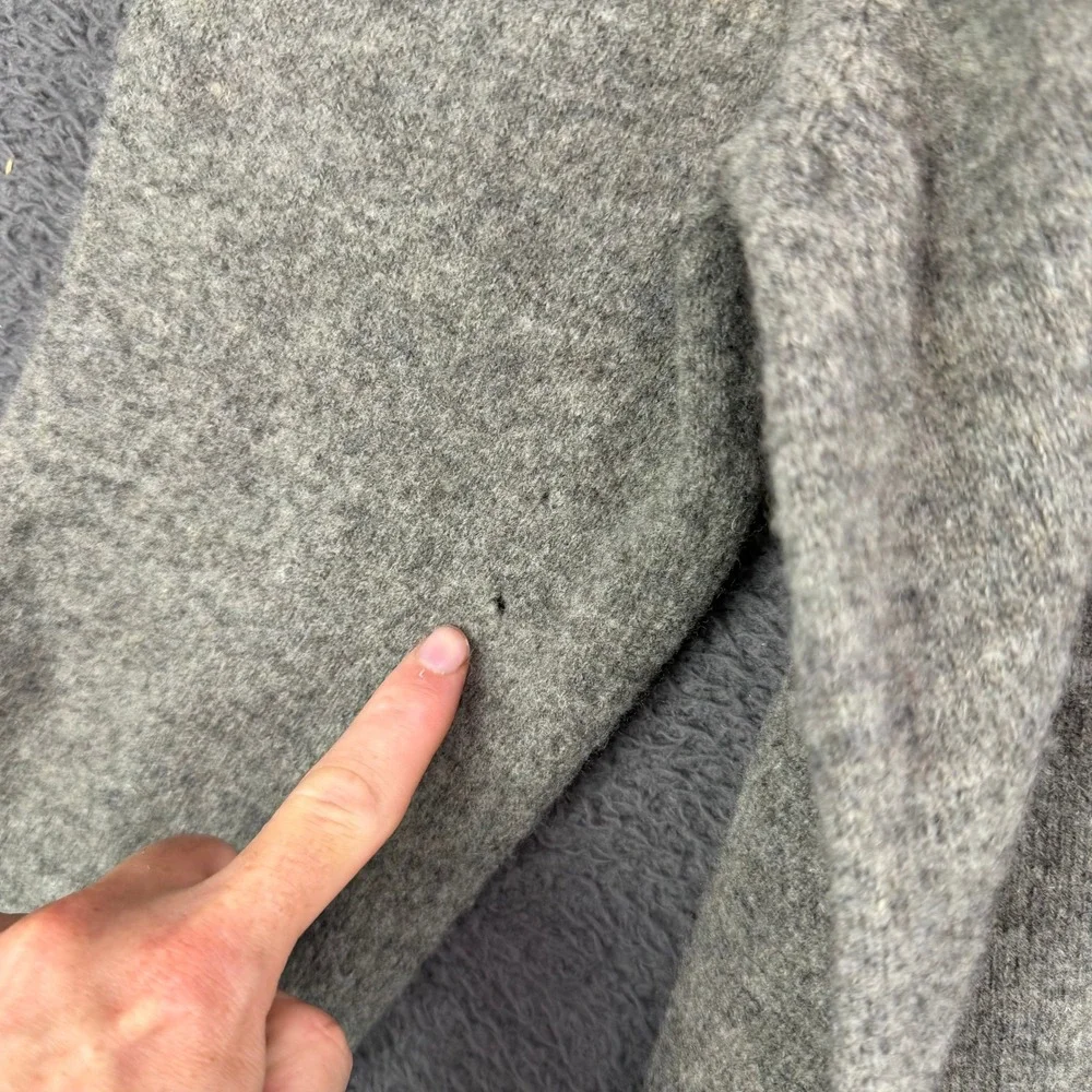 Polo Ralph Lauren Mens Large Gray‎ 100% Lambs Wool V-Neck Sweater Italian Yarn